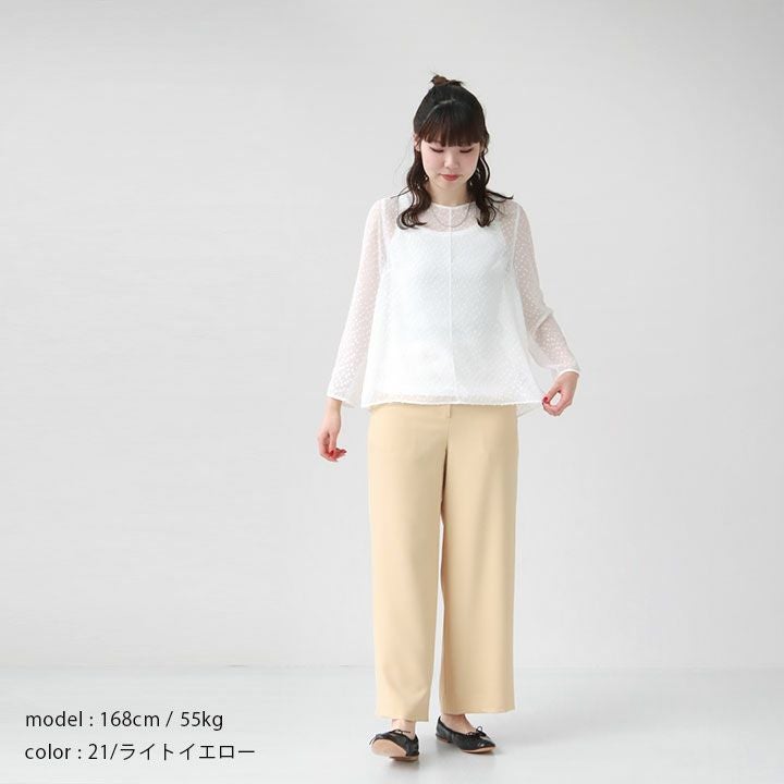 Ballsey(ボールジィ) パウダリーストレッチツイル セミワイドパンツ(11