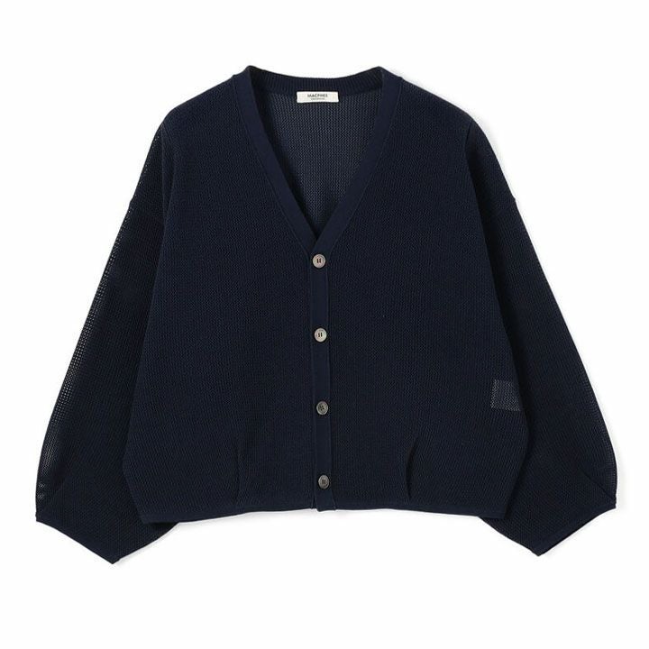 MACPHEE(マカフィー) コットンメッシュ Vネックカーディガン(12-02-52