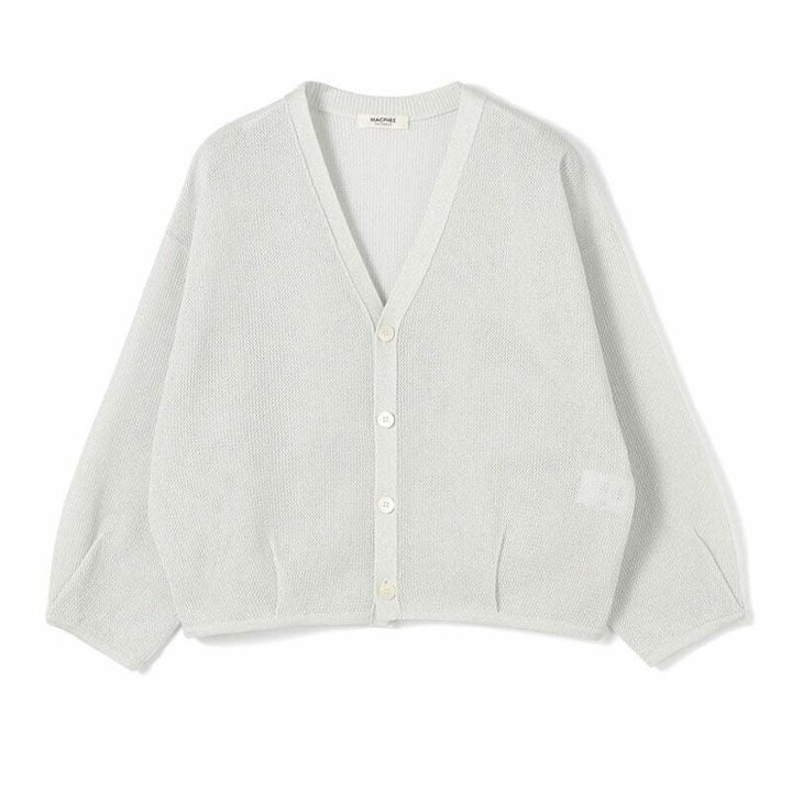 MACPHEE(マカフィー) コットンメッシュ Vネックカーディガン(12-02-52