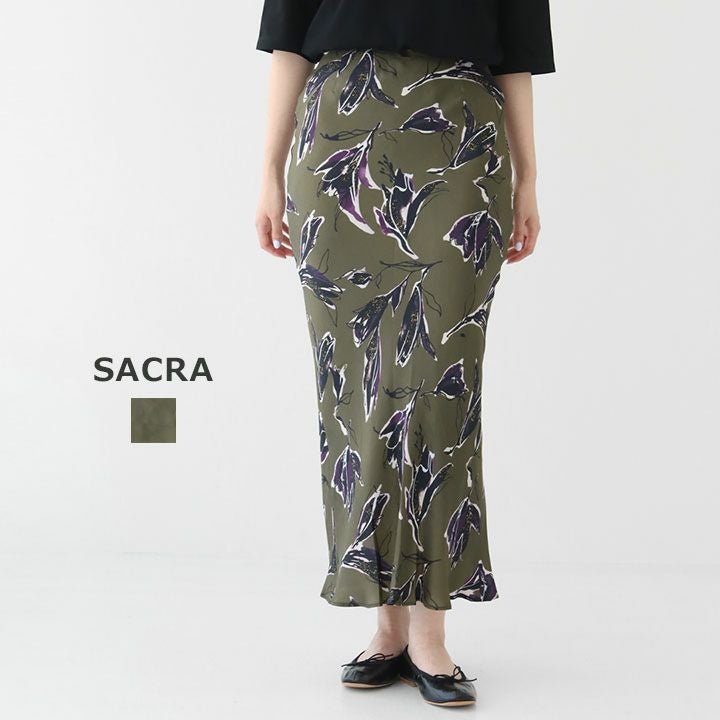SACRA サクラ AUTUMN FLORA 花柄 ティアードスカート カーキ SACRA サクラ｜AUTUMN フローラ スカート 125519123の通販｜NEWS