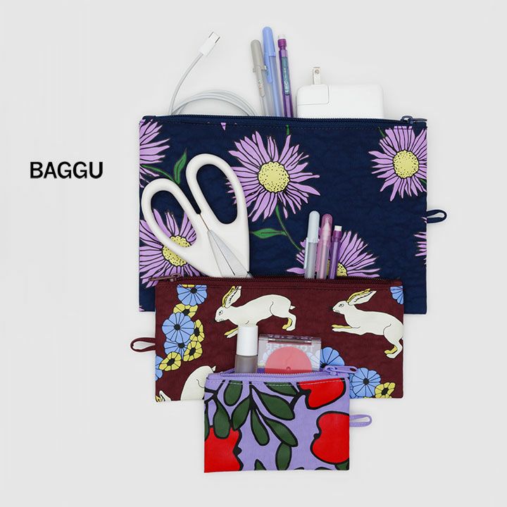 BAGGU バグゥ｜フラットポーチセット 3サイズ セット FLATPOUCHSETの