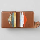 6枚のカードを収納できる二つ折り財布の内部