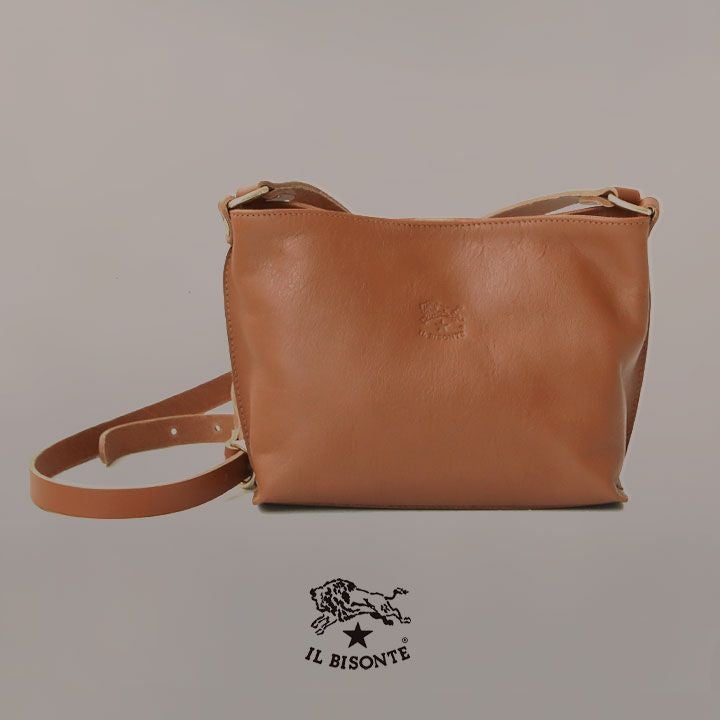 【希少商品】IL BISONTE ボディバッグ　レザーバッグ　　ブラウン ◇【国内正規販売店】 IL BISONTE(イルビゾンテ) フラップ レザー