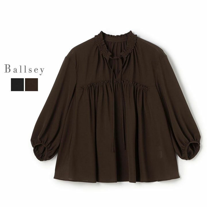 Ballsey ボールジィ｜ シアートロピカル ボリュームギャザーブラウス