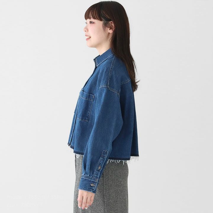 未使用級 美品 24AW IENA デニム ショートシャツ クロップド丈 SACRA サクラ｜AUTHENTIC デニムクロップドシャツ 125513071の通販