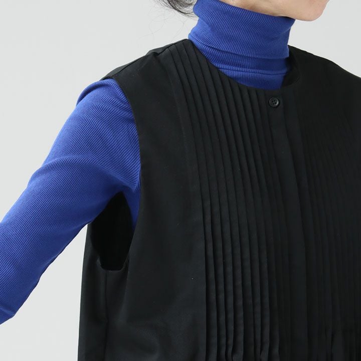 mizuiro ind ミズイロインド｜クルーネック ピンタックワンピース 3