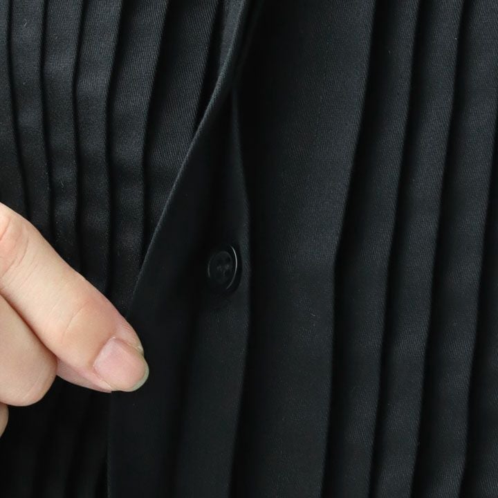 mizuiro ind ミズイロインド｜クルーネック ピンタックワンピース 3