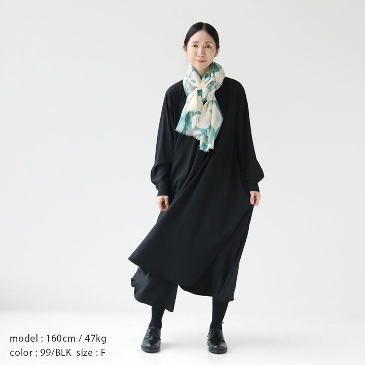 mizuiro ind ミズイロインド｜T/Rスタンドカラーフレアワンピース 3