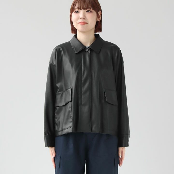 mizuiro ind ミズイロインド｜シンセティックレザーシャツジャケット 3
