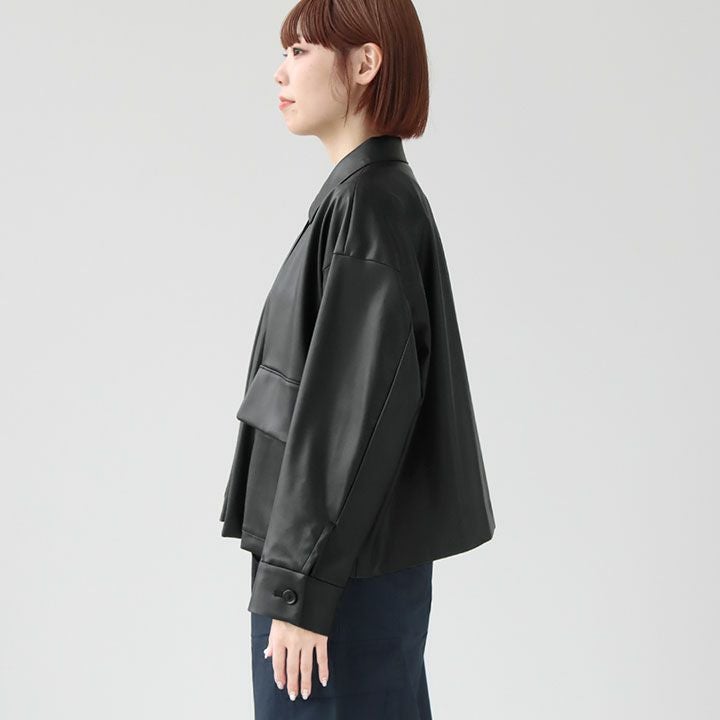 mizuiro ind ミズイロインド｜シンセティックレザーシャツジャケット 3
