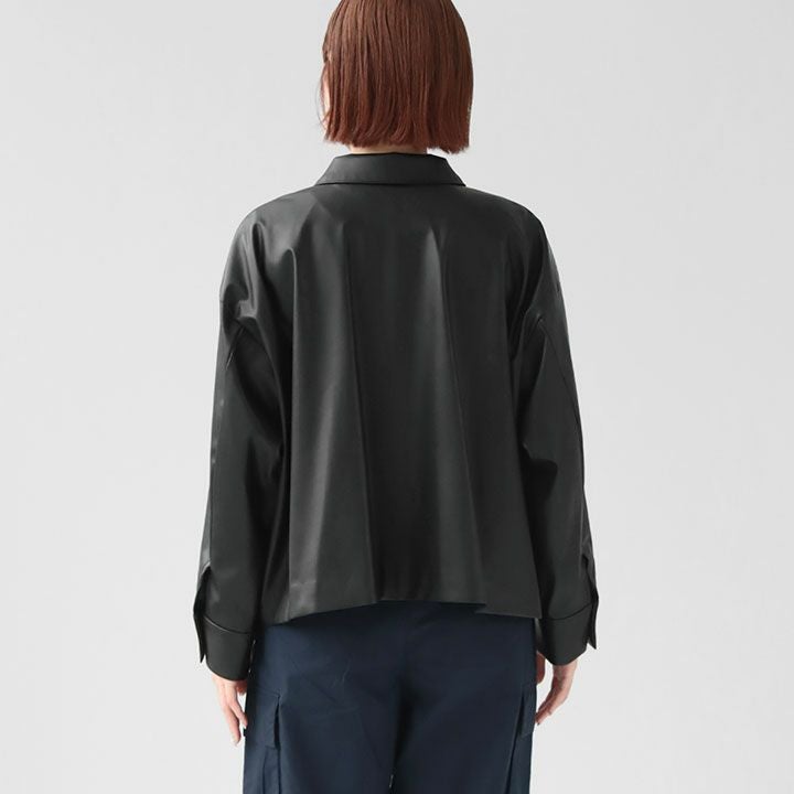 mizuiro ind ミズイロインド｜シンセティックレザーシャツジャケット 3