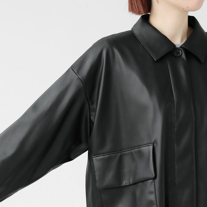 mizuiro ind ミズイロインド｜シンセティックレザーシャツジャケット 3