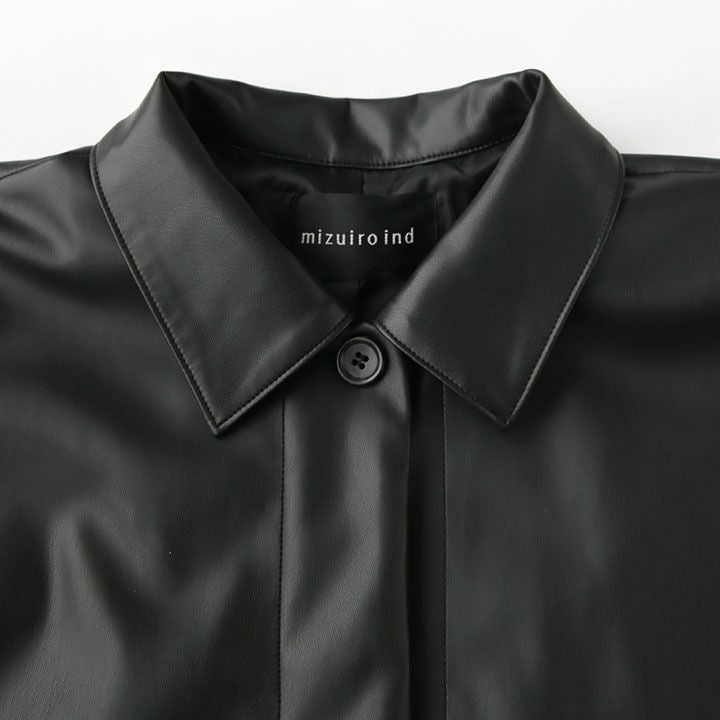 mizuiro ind ミズイロインド｜シンセティックレザーシャツジャケット 3