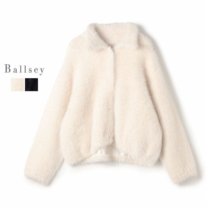 Ballsey ボールジィ｜フェザーヤーン ステンカラーカーディガン 11-02