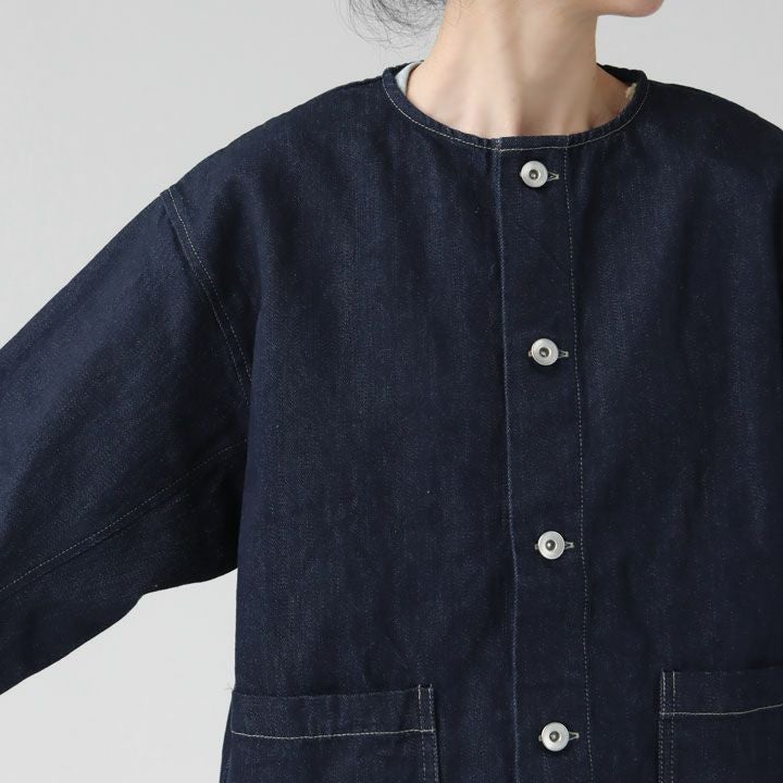 NARU ナル｜12oz ムラデニム ノーカラージャケット 666811の通販｜NEWS