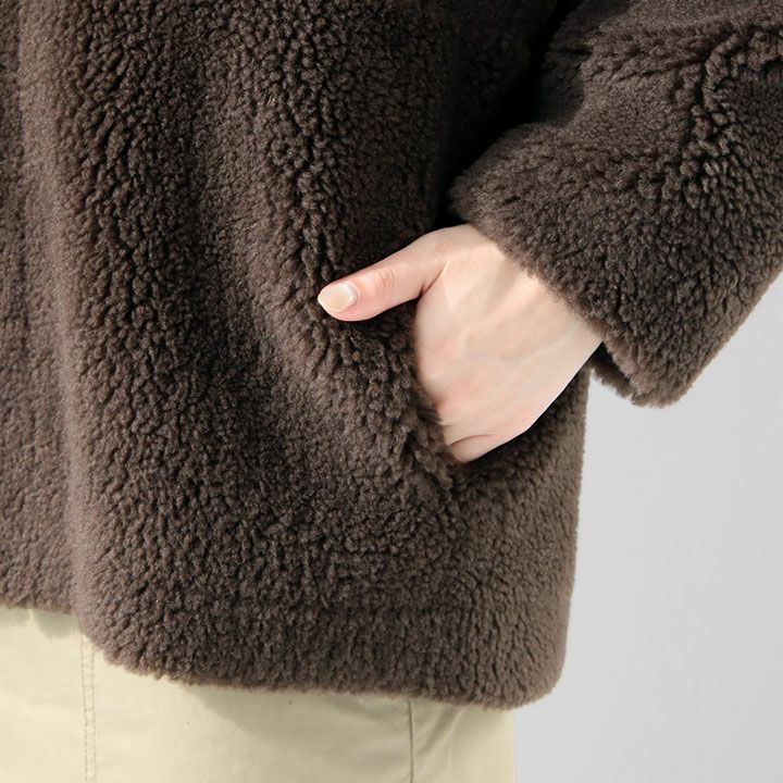 MICA & DEAL マイカ＆ディール｜リバーシブル ノーカラーボアコート