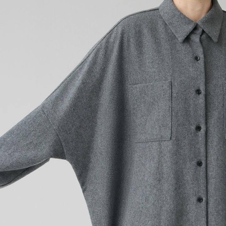 mizuiro ind ミズイロインド｜ポケット付きワイドシャツ 4-230063の