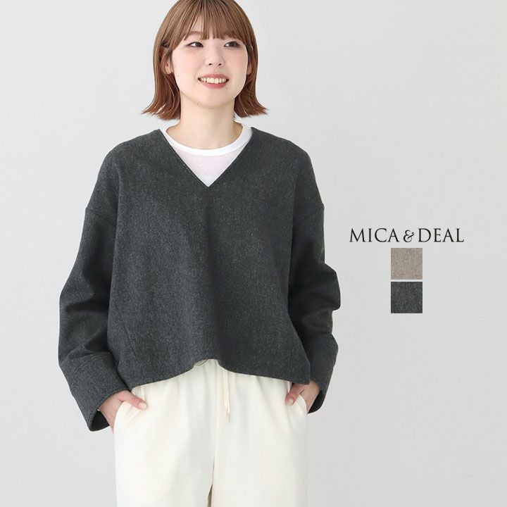 MICA & DEAL マイカ＆ディール｜ ツイードVネックプルオーバー