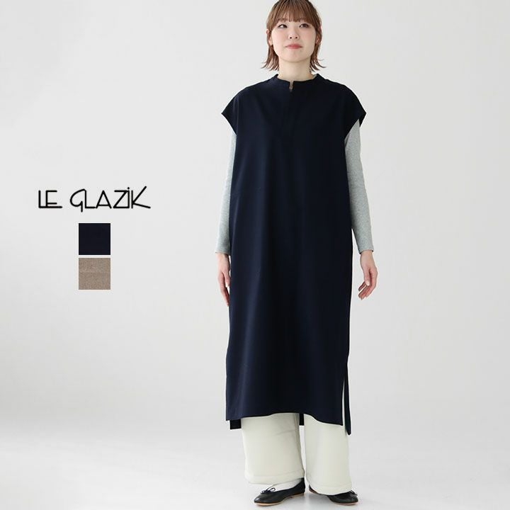 ✨新品✨25AW ル グラジック オーバーシャツドレス ワンピース ウール100 Le glazik ル グラジック｜ウールフランネル オーバーシャツワンピース