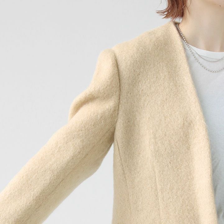 ユニオンランチ アルパカシャギーノーカラージャケット MICA & DEAL マイカ＆ディール｜シャギーノーカラージャケット