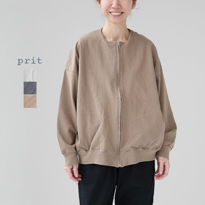 PRIT プリット｜40/1DEPENDランダムミニ裏毛 ZIPブルゾン P91600の通販