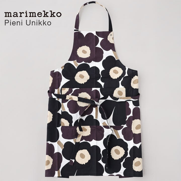 新品未開封　marimekko unikko 黒　エプロン　ポーチ　2点セット marimekko（マリメッコ） 【並行輸入品】ギフトセット エプロン ミトン
