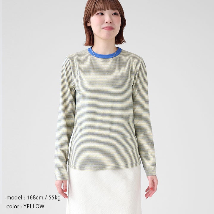 Oblada ガンジーボーダーロングスリーブTシャツ オブラダ CINCH Oblada オブラダ CINCH シンチガンジーボーダーロングスリーブTシャツ