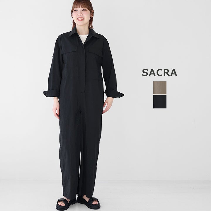 SACRA サクラ｜リップルド フィニッシュ ナイロン ジャンプスーツ