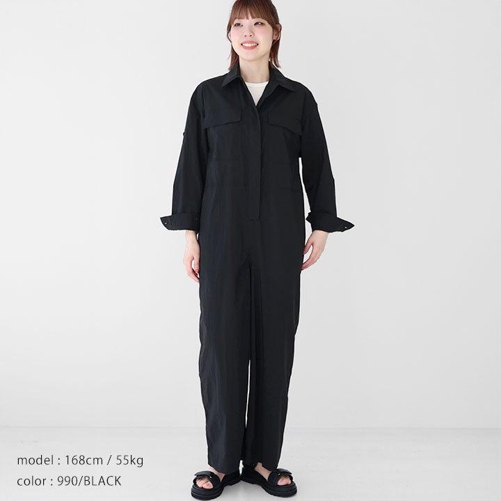 SACRA サクラ｜リップルド フィニッシュ ナイロン ジャンプスーツ 