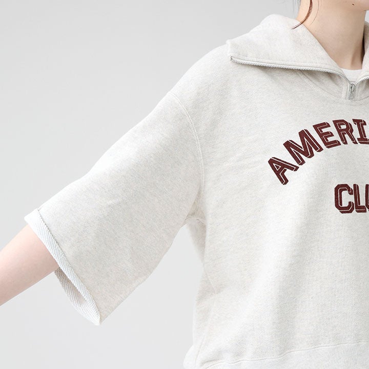 AMERICANA アメリカーナ｜クロップド ハーフジップ スウェット BRF