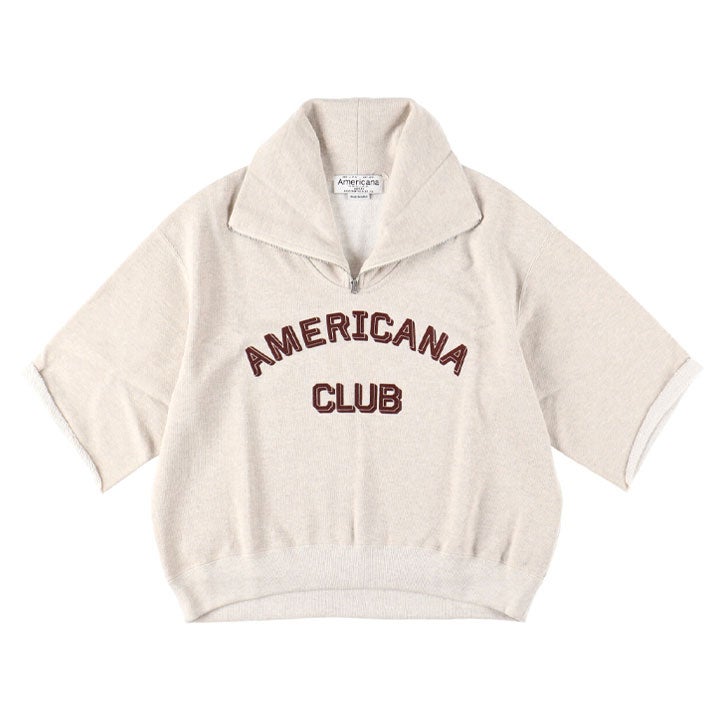 AMERICANA アメリカーナ｜クロップド ハーフジップ スウェット BRF