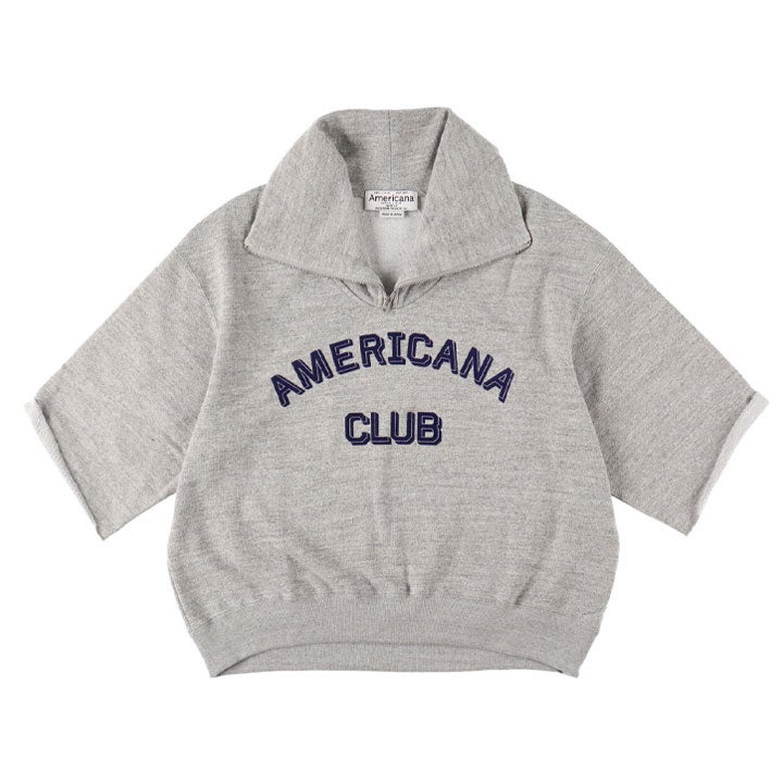 AMERICANA アメリカーナ｜クロップド ハーフジップ スウェット BRF