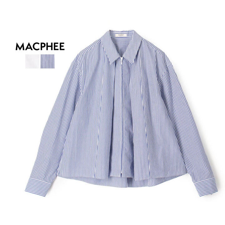 MACPHEE マカフィー｜コットンタイプライター ジップブラウス 12-01-62