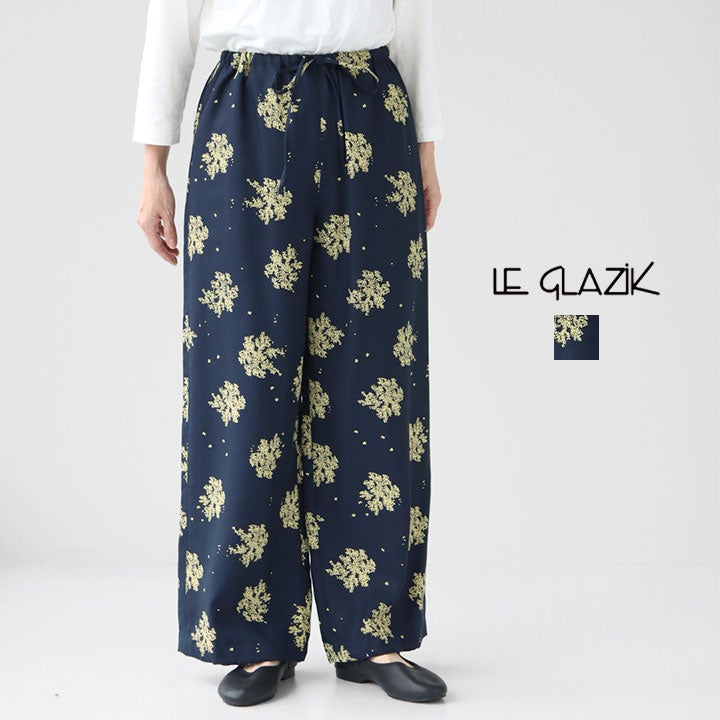 Le glazik ル グラジック｜ツイルプリント エラスティックパンツ LG