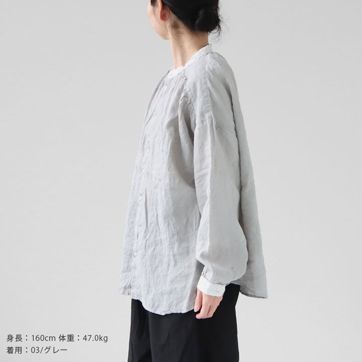 PRIT プリット | 60/1フレンチリネンキャンバス クレリックギャザー