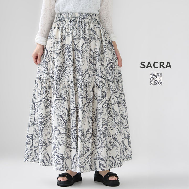 SACRA サクラ｜BLURRED ペイズリースカート 126119122の通販｜NEWS