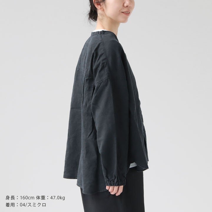 PRIT プリット｜リネンコットン交織平織ピグメント加工 ノーカラー