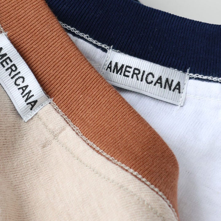 AMERICANA アメリカーナ｜ラフィー天竺 リンガーTEE BRF-818A-1の通販