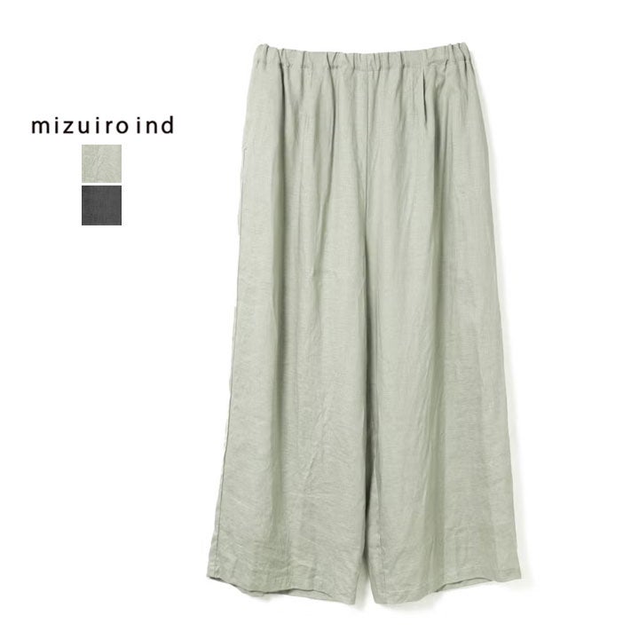 mizuiro ind ミズイロインド｜リネンワイドイージーパンツ 2-260104の