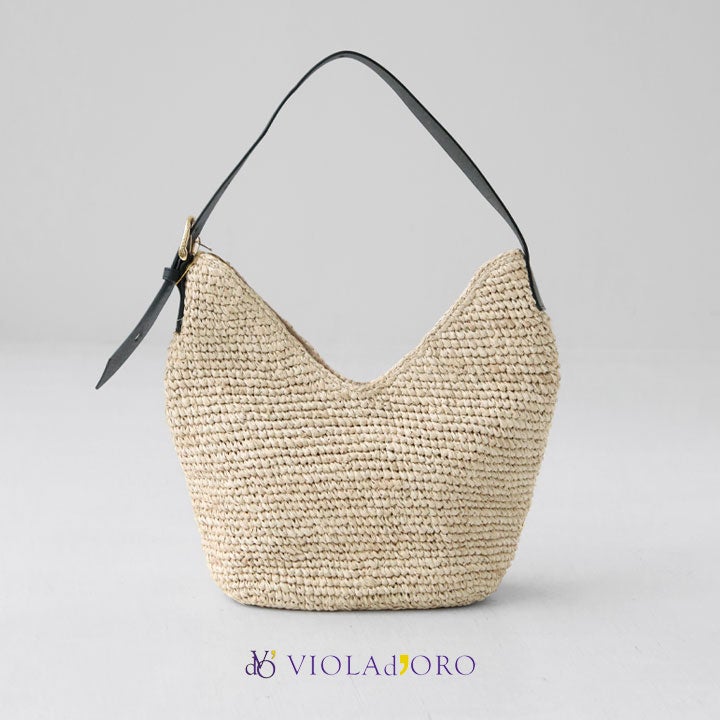 VIOLAd'ORO ヴィオラドーロ｜SANDRO ラフィア ワンショルダートート