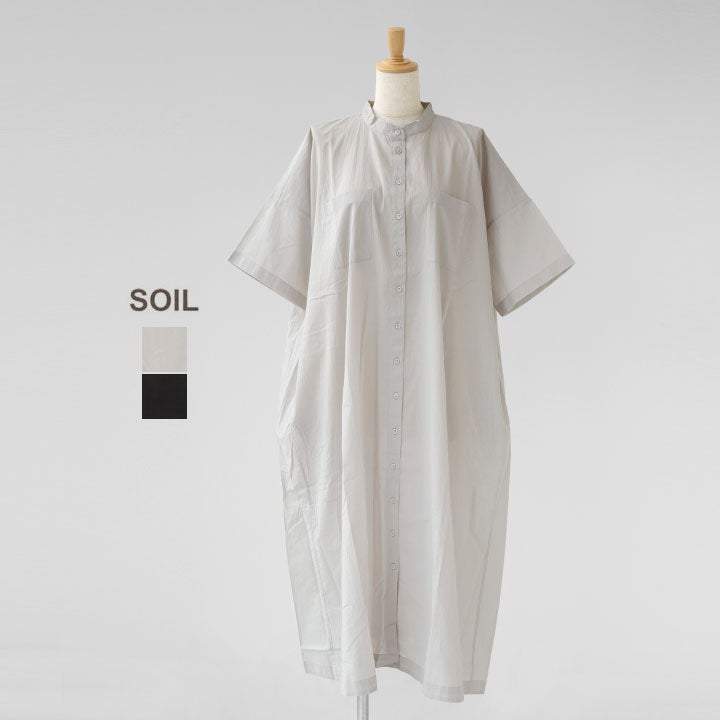 SOIL ソイル｜バンドカラーバックサイドギャザーワンピース NSL26004の
