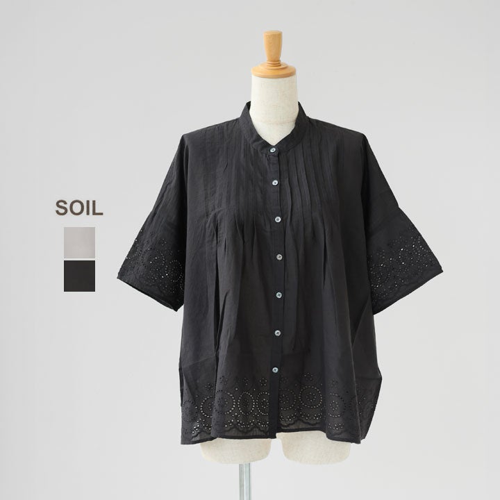 SOIL ソイル｜80s コットンボイル カットワークレースバンドカラー