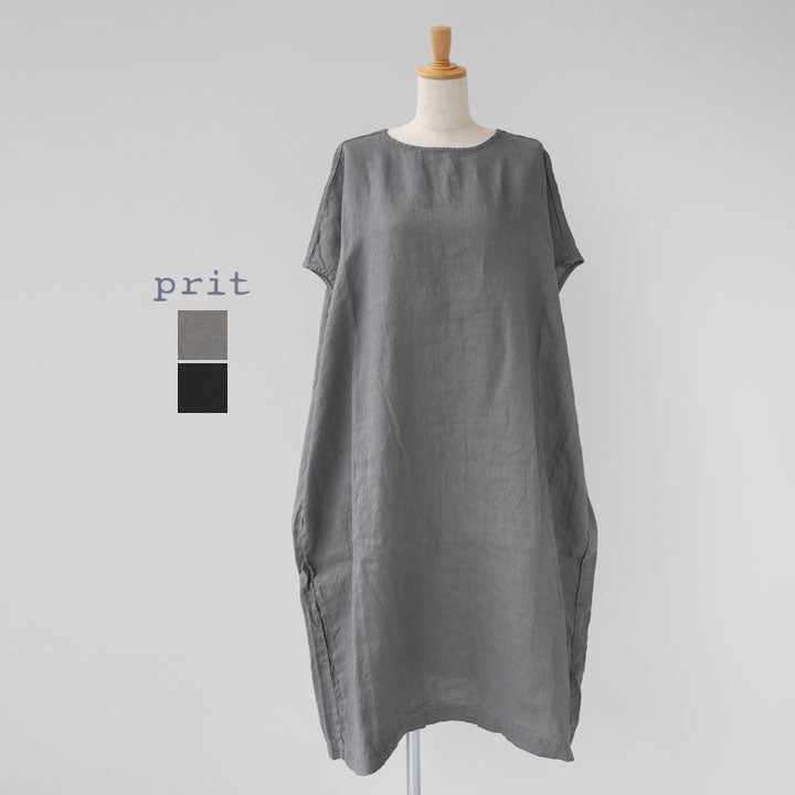 PRIT プリット｜60/1フレンチリネン スリーブレスビッグワンピース