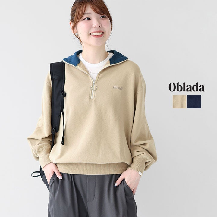 【新品】オブラダ ❤️ スウェット サイズフリーです。 Oblada オブラダ｜ハーフジップスウェット F2610CU08の通販｜NEWS