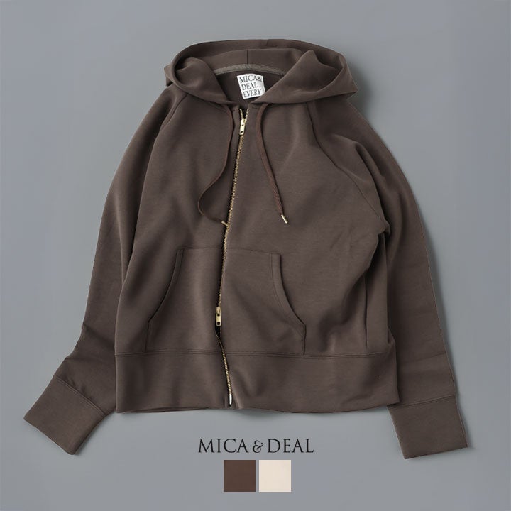 【AMERICANA FOR MICA & DEAL】ブラウンパーカー MICA & DEAL マイカ＆ディール｜ダブルジップポンチパーカー